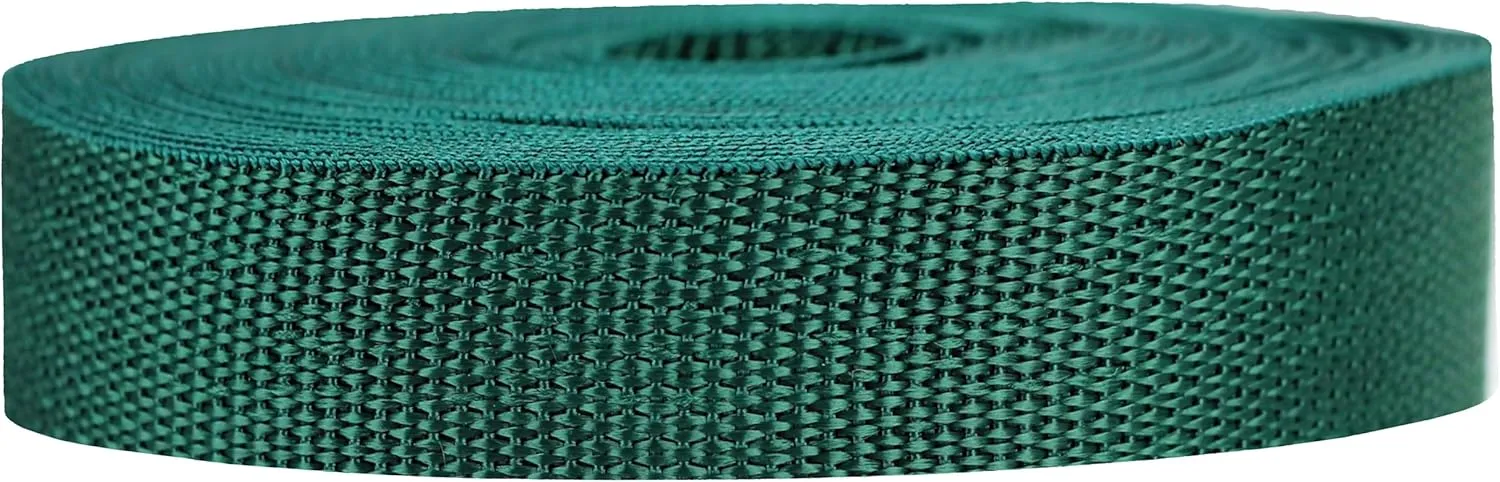 Lightweight Polypropylene Webbing - Poly Strapping for Outdoor DIY Gear Repair, Pet Collars, Crafts – 1 Inch by 10, 25, or 50 Yards, Over 20 Colors