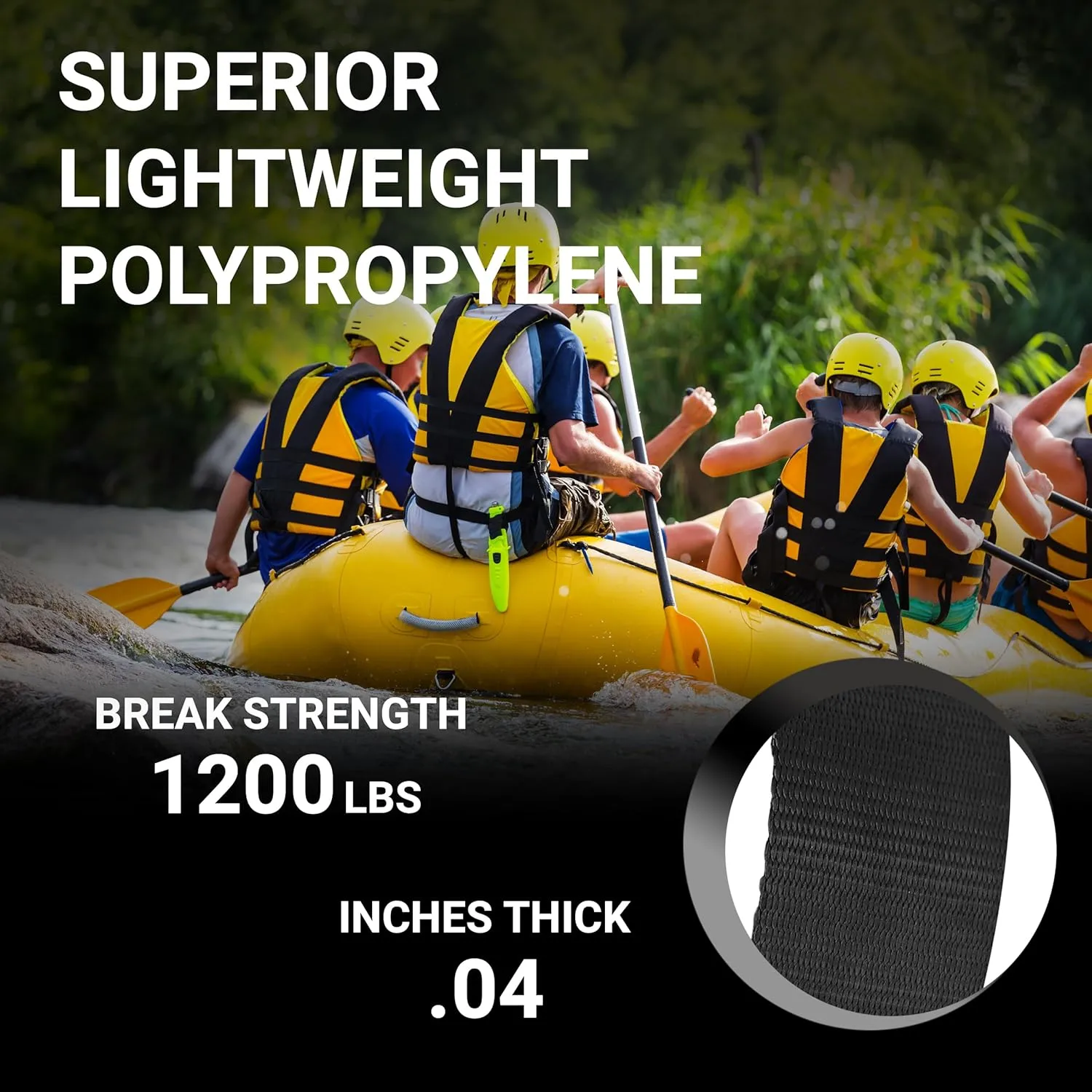 Lightweight Polypropylene Webbing - Poly Strapping for Outdoor DIY Gear Repair, Pet Collars, Crafts – 2 Inch by 10, 25, or 50 Yards, Over 20 Colors