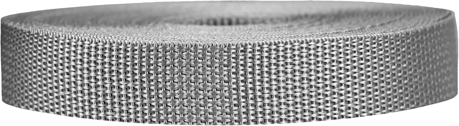 Lightweight Polypropylene Webbing - Poly Strapping for Outdoor DIY Gear Repair, Pet Collars, Crafts – 3/4 Inch by 10, 25, or 50 Yards, Over 20 Colors