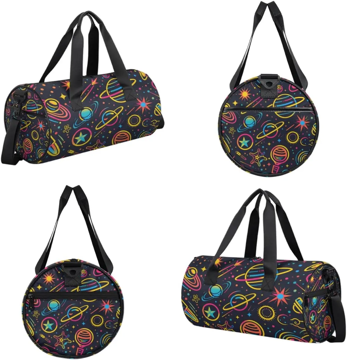 Lightweight Travel Duffle Bag Colorful Planets Gym Bag for Women Men Stylish Small Duffle Bag for Fitness Yoga Travel Overnight Sport