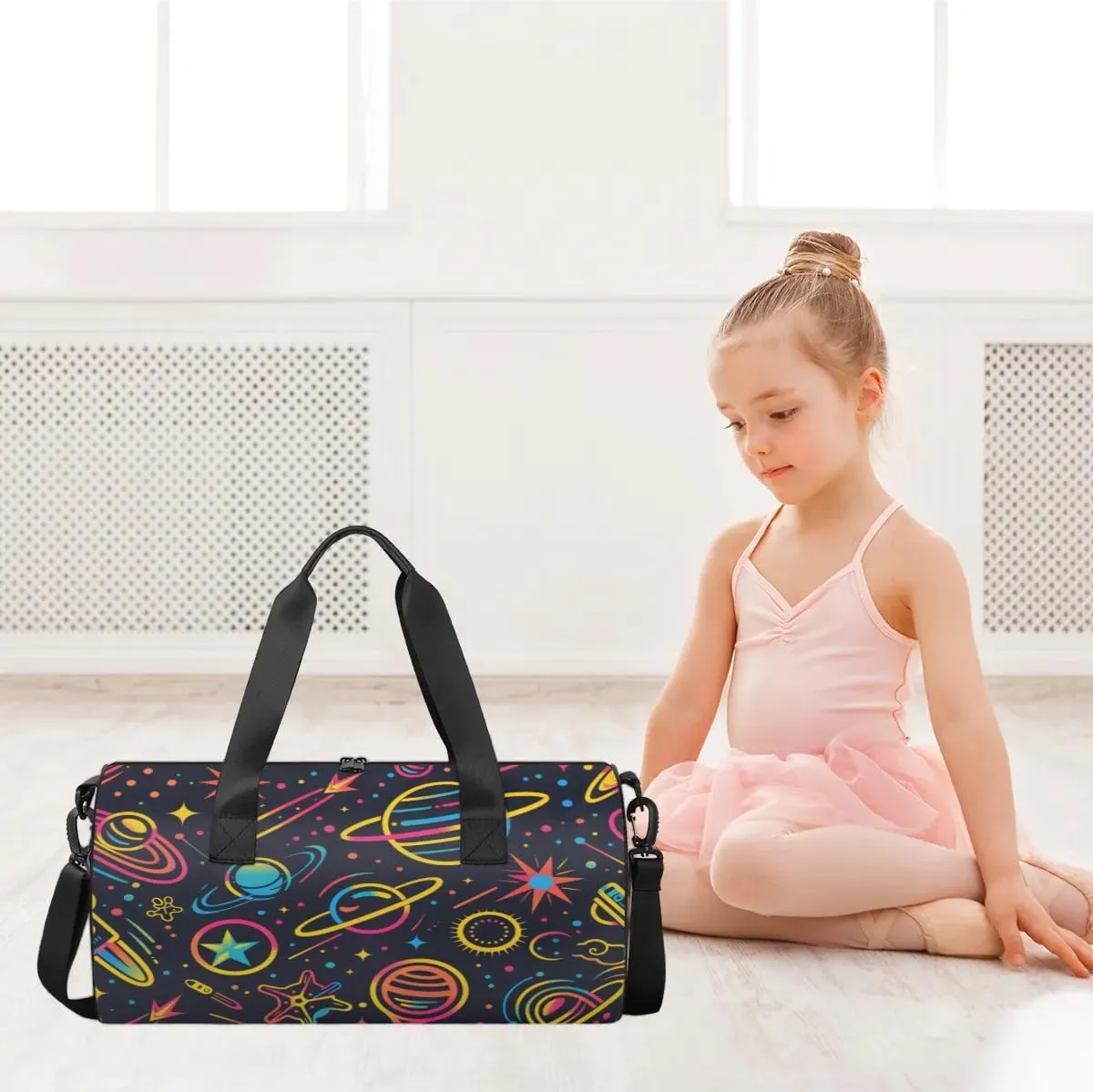 Lightweight Travel Duffle Bag Colorful Planets Gym Bag for Women Men Stylish Small Duffle Bag for Fitness Yoga Travel Overnight Sport
