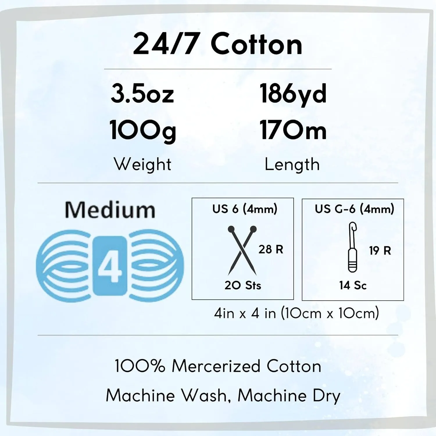Lion Brand 24/7 Cotton Cafe Au Lait 761-126 (3-Skeins - Same Dye Lot) Worsted Medium #4 Cotton Yarn for Crocheting and Knitting with Project Bag