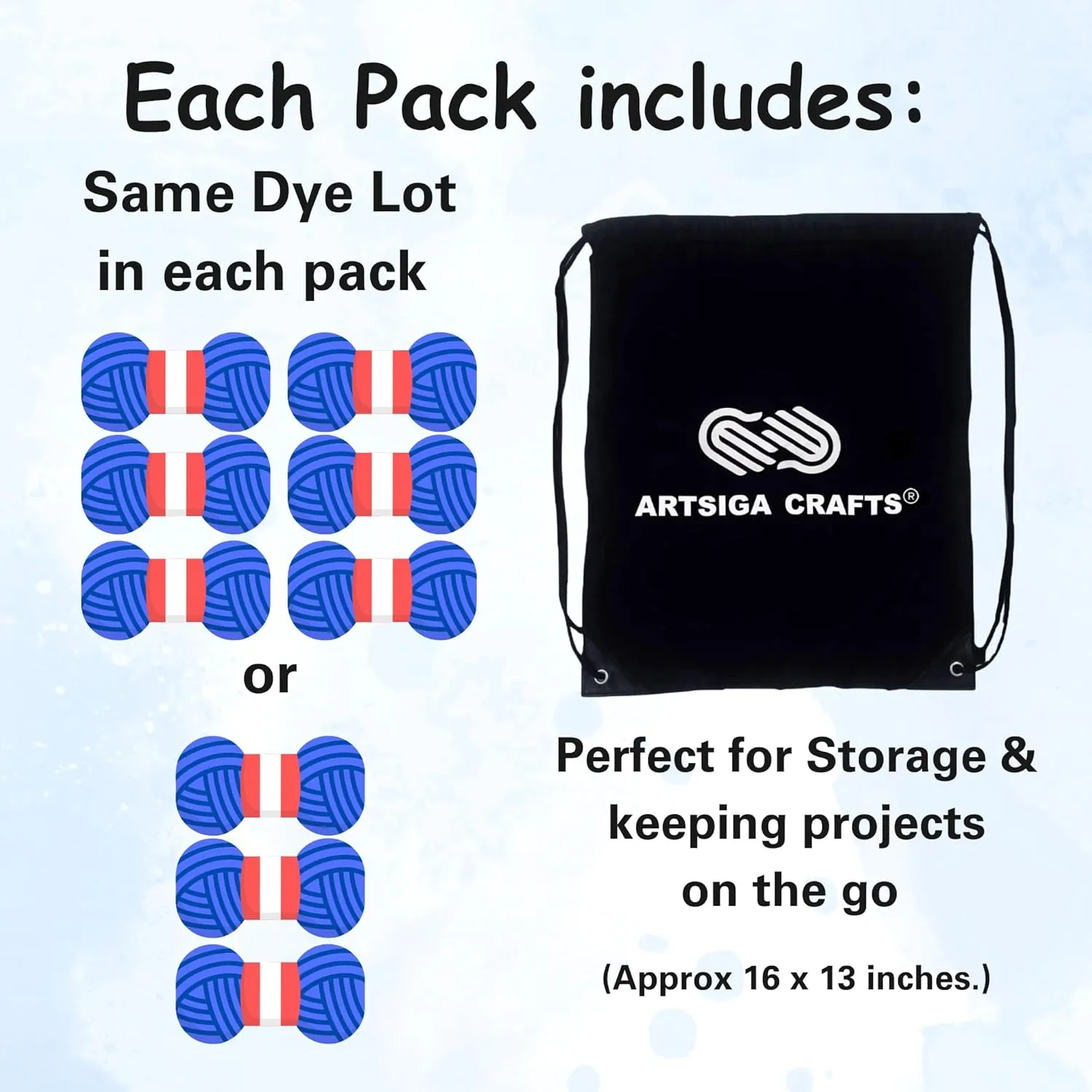 Lion Brand 24/7 Cotton Navy 761-110 (3-Skeins - Same Dye Lot) Worsted Medium #4 Cotton Yarn for Crocheting and Knitting with Project Bag