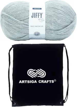 Lion Brand Jiffy Aero 451-105AL (1-Skein - Same Dye Lot) Chunky Bulky #5 Acrylic Yarn for Crocheting and Knitting with Project Bag
