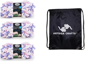 Lion Brand Off The Hook Unicorn 516-204 (3-Skeins - Same Dye Lot) Jumbo #7 Polyester Yarn for Crocheting and Knitting with Project Bag