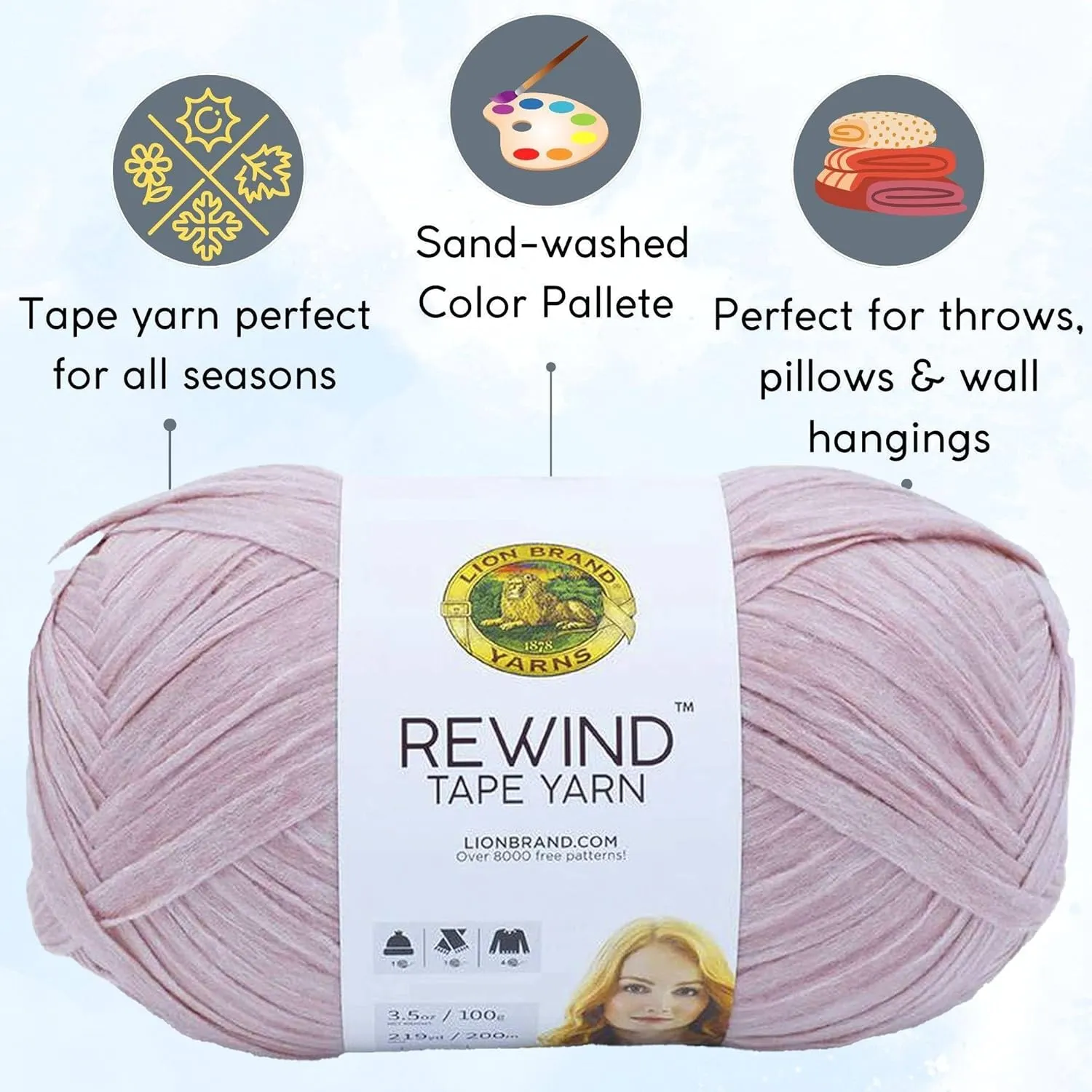 Lion Brand Rewind Mahogany Rose 523-139 (3-Skeins - Same Dye Lot) Chunky Bulky #5 Polyester, Viscose Yarn for Crocheting and Knitting with Project Bag