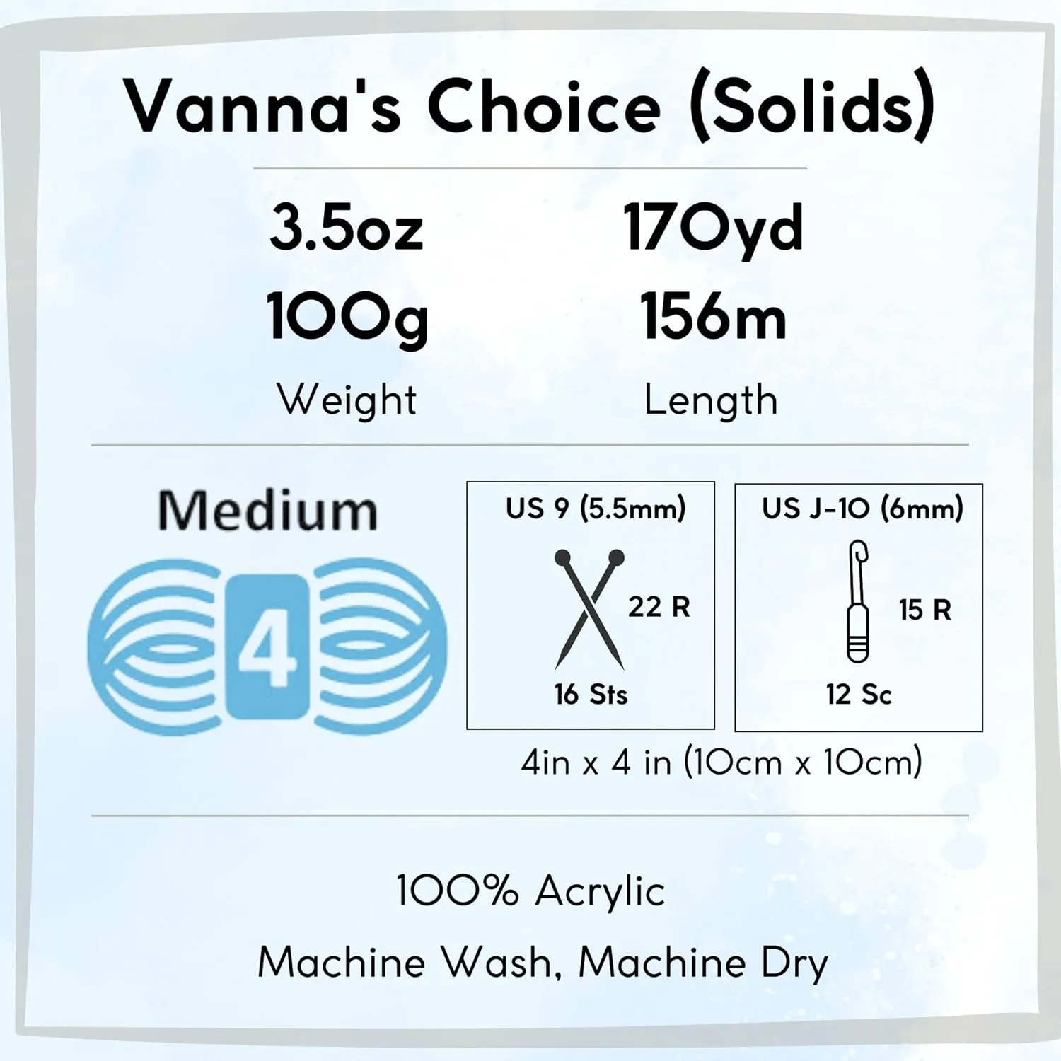 Lion Brand Vanna's Choice Grey Marble 860-401 (6-Skeins - Same Dye Lot) Worsted Medium #4 Acrylic Yarn for Crocheting and Knitting with Project Bag