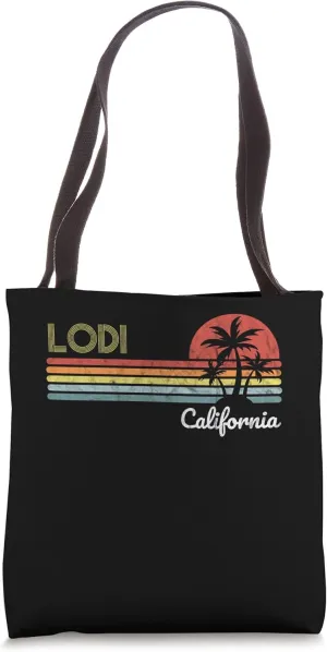 Lodi, CA California visitor native tourist 70s 80s style Tote Bag