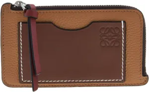 Loewe Calfskin Coin Cardholder - Light Caramel/Pecan