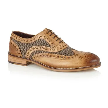 London Brogues Gatsby Shoe Tan/Tweed