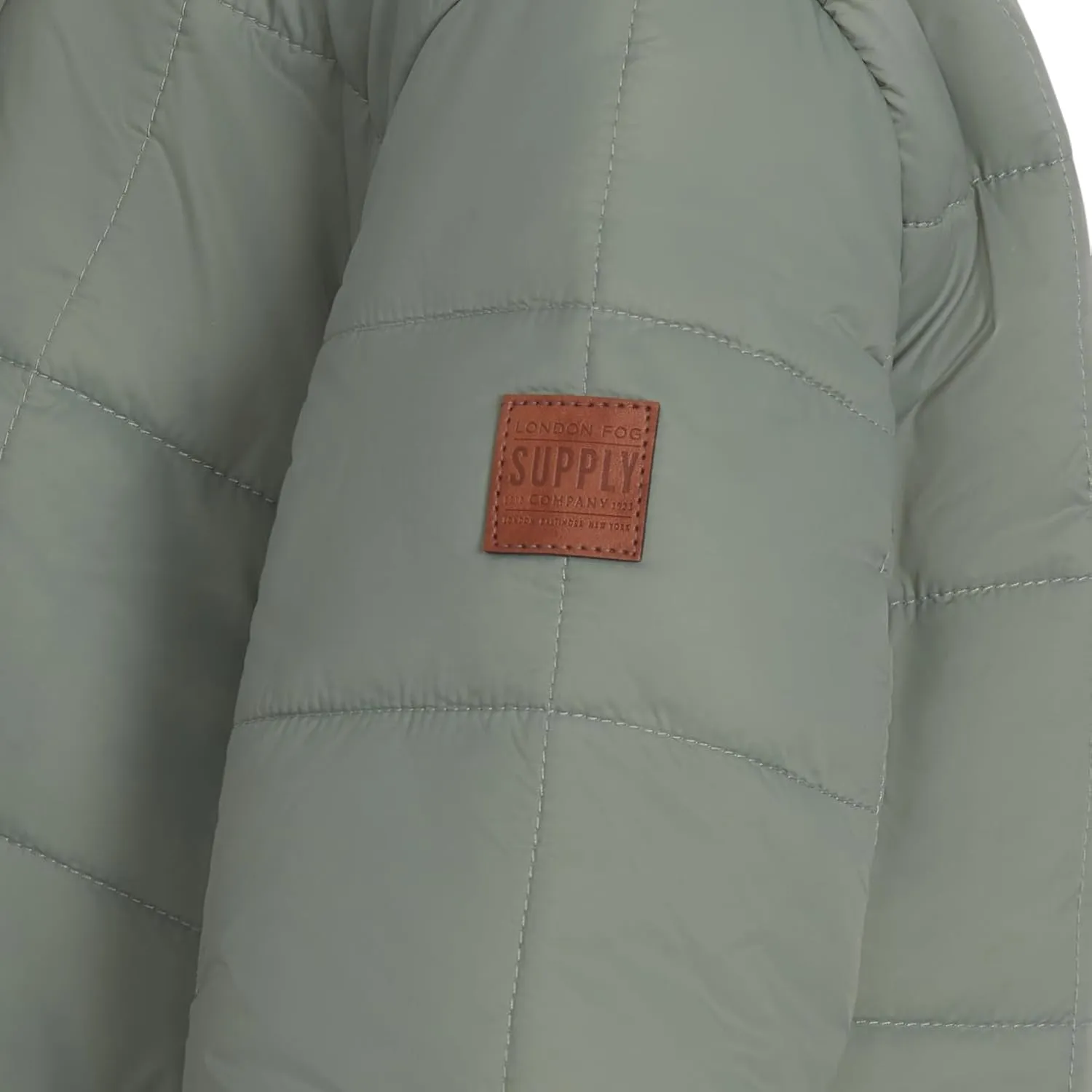 LONDON FOG Girls' Heavyweight Winter Puffer Coat with Sherpa Trim