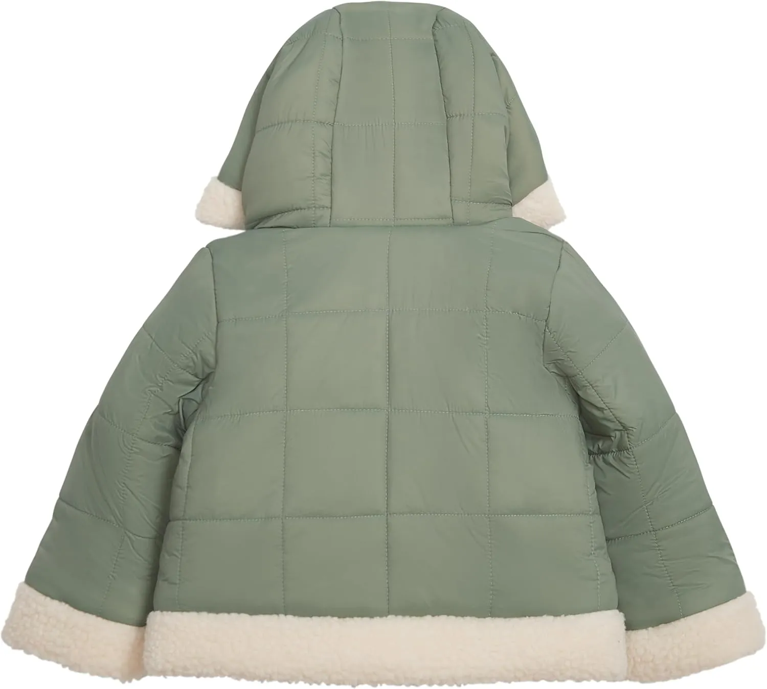 LONDON FOG Girls' Heavyweight Winter Puffer Coat with Sherpa Trim