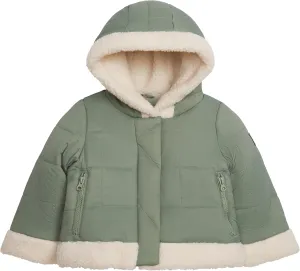 LONDON FOG Girls' Heavyweight Winter Puffer Coat with Sherpa Trim