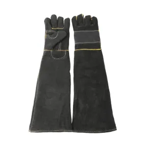 Long Sleeve Thick Leather Animal Handling Glove Anti Scratch Protective Gloves for Training Dog Cat Bird Snake Parrot Lizard Wild Animals Reptiles,Bite Resistant Gloves(Large,23.6in)