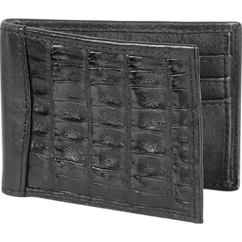 Los Altos CA48205 Black Genuine Caiman Wallet