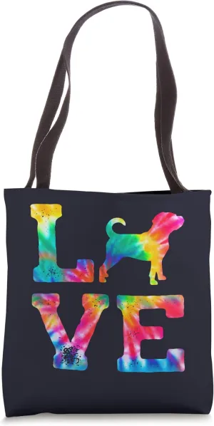 Love Chug Tie Dye Dog Mom Dad Tote Bag