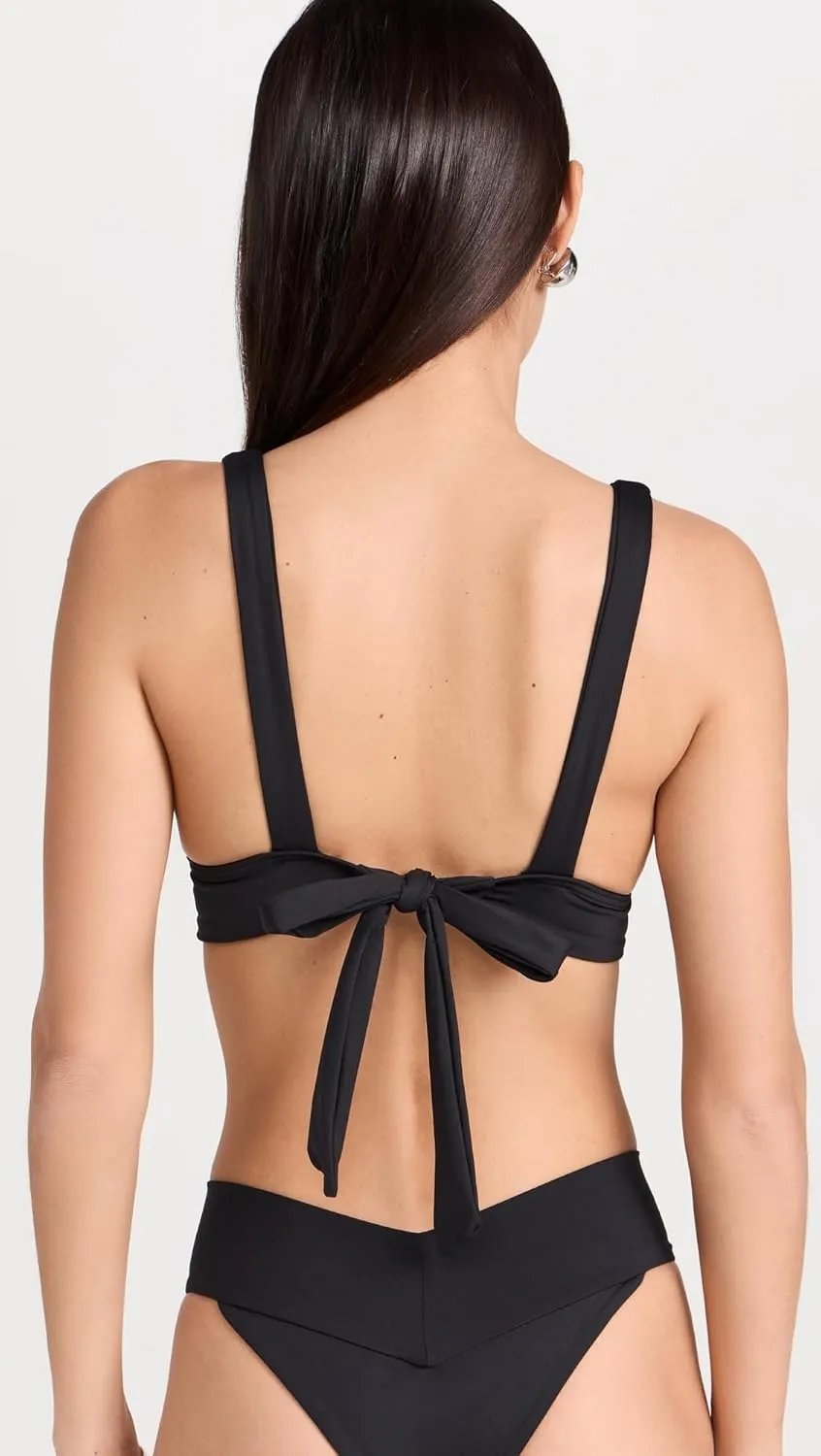 L*Space Harley Bikini Top for Women, Two-Piece Swim Featuring Medium Coverage, Plunge Neckline, Tie Back & Wide Straps