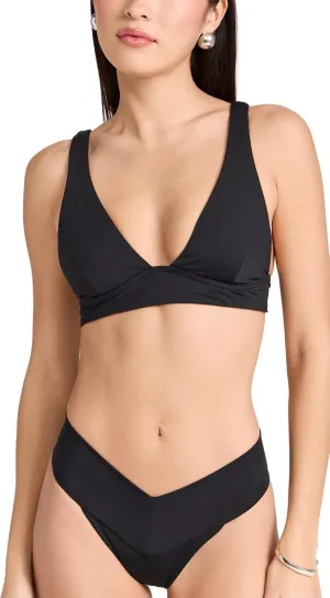 L*Space Harley Bikini Top for Women, Two-Piece Swim Featuring Medium Coverage, Plunge Neckline, Tie Back & Wide Straps