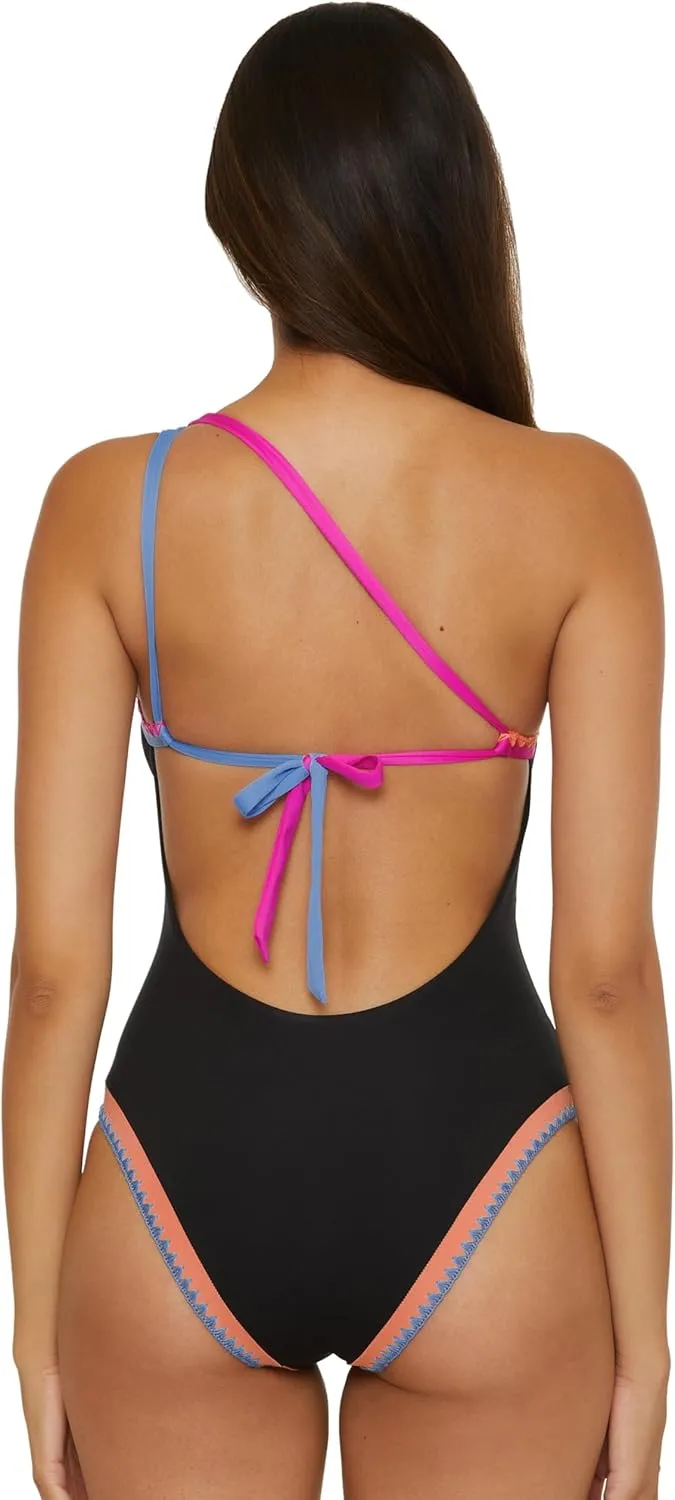 Lucky Women's Avila Asymmetrical One Piece Swimsuit, Adjustable, Tie Back, Bathing Suits