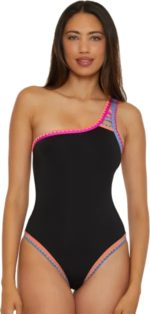 Lucky Women's Avila Asymmetrical One Piece Swimsuit, Adjustable, Tie Back, Bathing Suits
