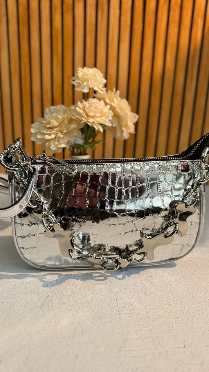 Lustrous Elegance Leather Shoulder Bag