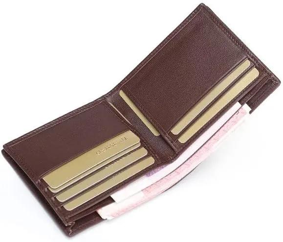 Luxury Real Crocodile Leather Men Wallet Alligator Skin Bifold Wallet Men's Short Wallet Purses (Belly brown)