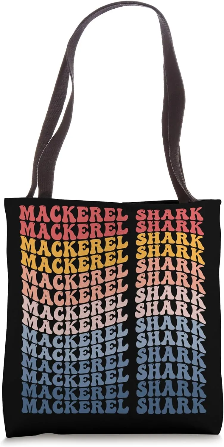 Mackerel Shark Groovy Retro Fish Tote Bag