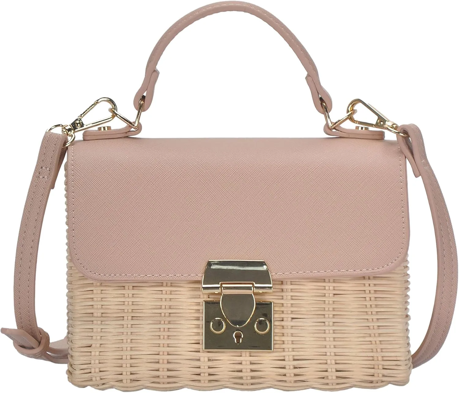 Madison West - The Madeline Crossbody Sunbleached Straw Bag Top Handle Satchel Bag for Women