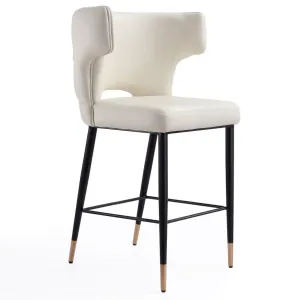 Manhattan Comfort Holguin 37" Counter Height Barstool with Tufted Back Buttons - Cream|Tabouret bar Holguin de Manhattan Comfort de hauteur comptoir de 37 po avec dossier capitonné - crème
