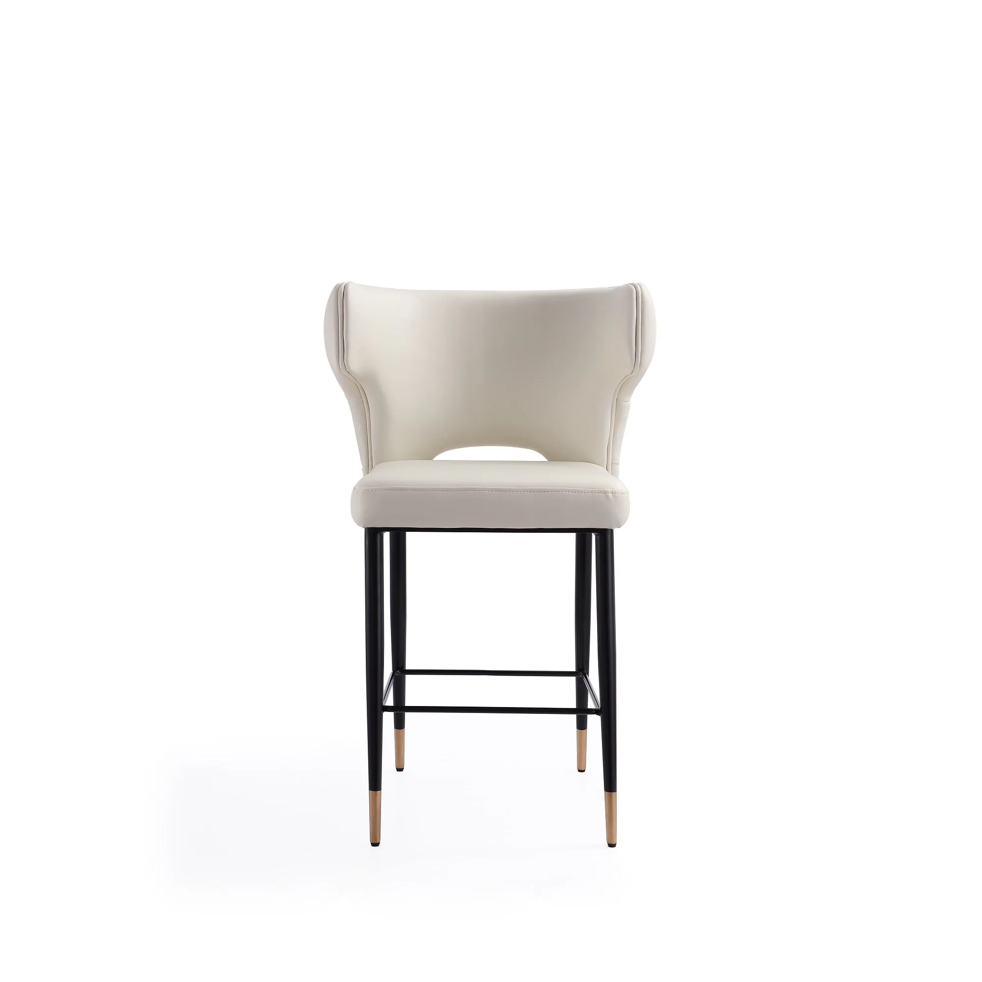 Manhattan Comfort Holguin 37" Counter Height Barstool with Tufted Back Buttons - Cream|Tabouret bar Holguin de Manhattan Comfort de hauteur comptoir de 37 po avec dossier capitonné - crème