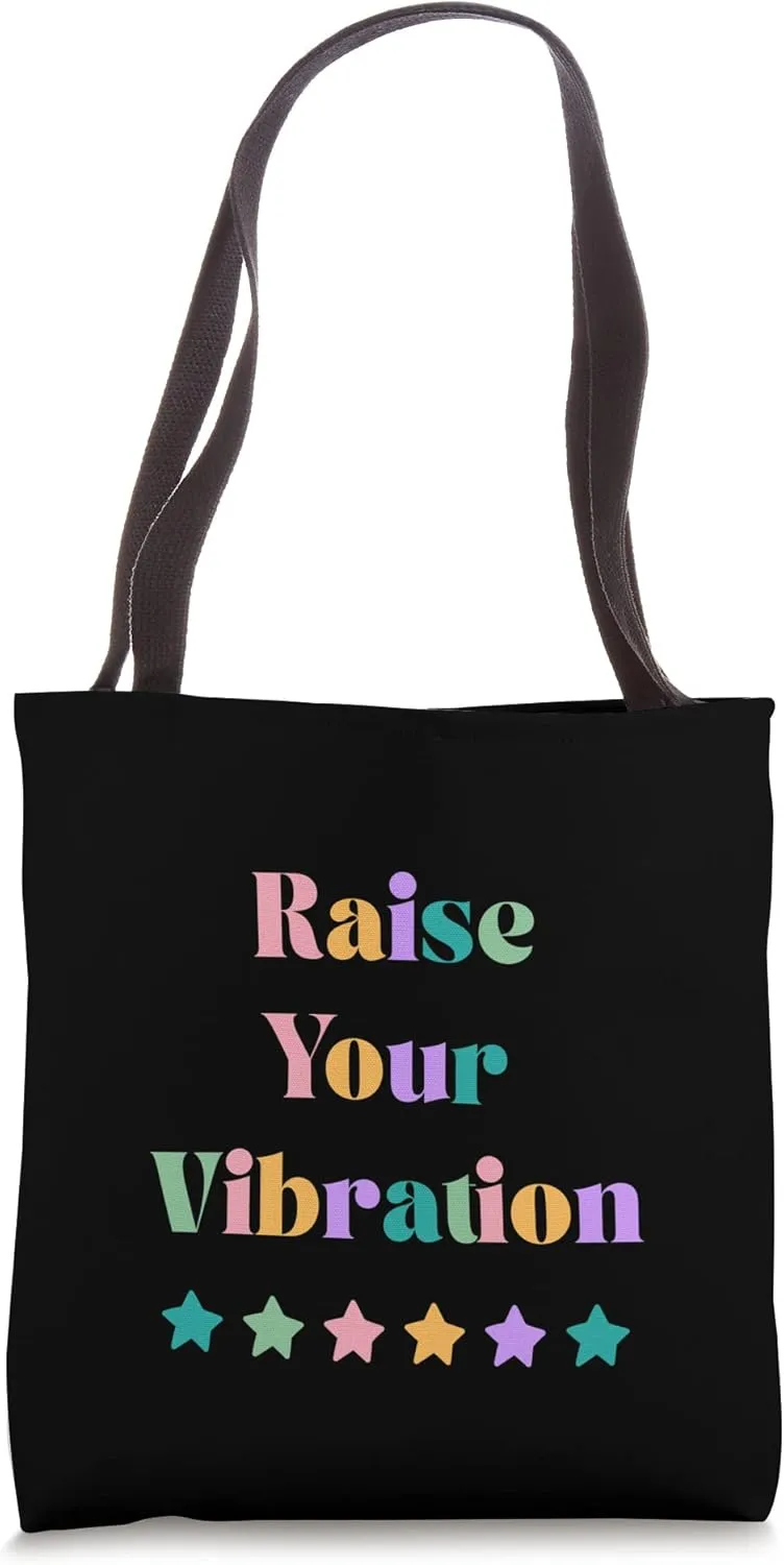 Manifestation Raise Your Vibration Law of Attraction Groovy Tote Bag