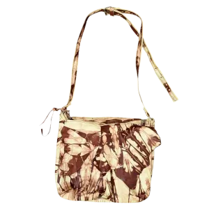 Marbled Raw Leather Satchel Bag