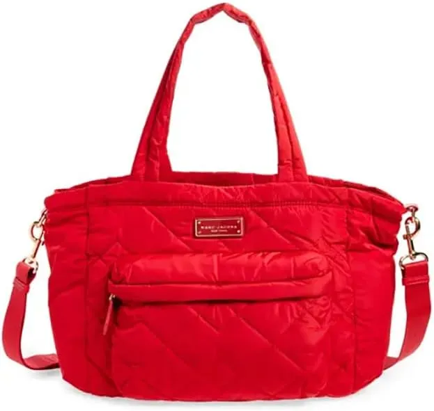 Marc Jacobs Marc Crosby Nylon Quilted Diaper Bag (Cherry Red)
