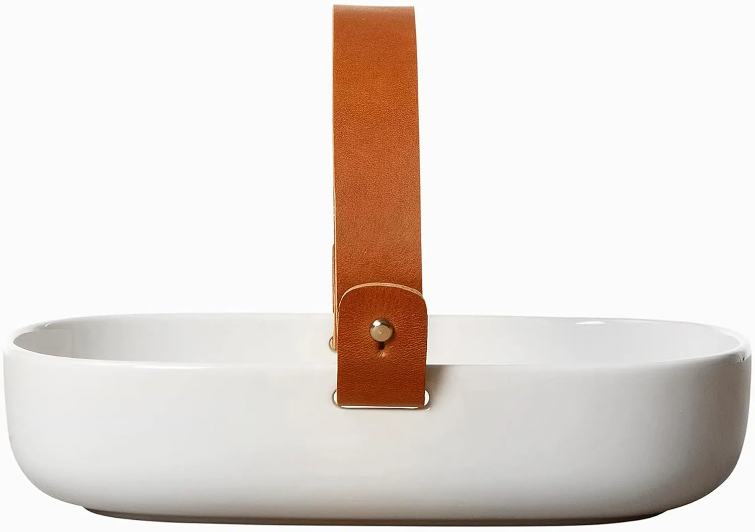 MARIMEKKO Koppa Oiva Serving Tray — Refine Your Kitchen Décor with Our Iconic White Stoneware — Stylish & Classic White Porcelain Serving Tray to Elevate Your Dining Experience (5 in x 8 in)
