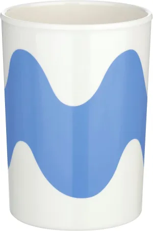 MARIMEKKO Lokki Large Cup (8.5oz) – Refine Your Kitchen Décor with Our White & Blue Dinnerware — Perfect Designer Cup Without Handle for Morning Brews and Cozy Evenings