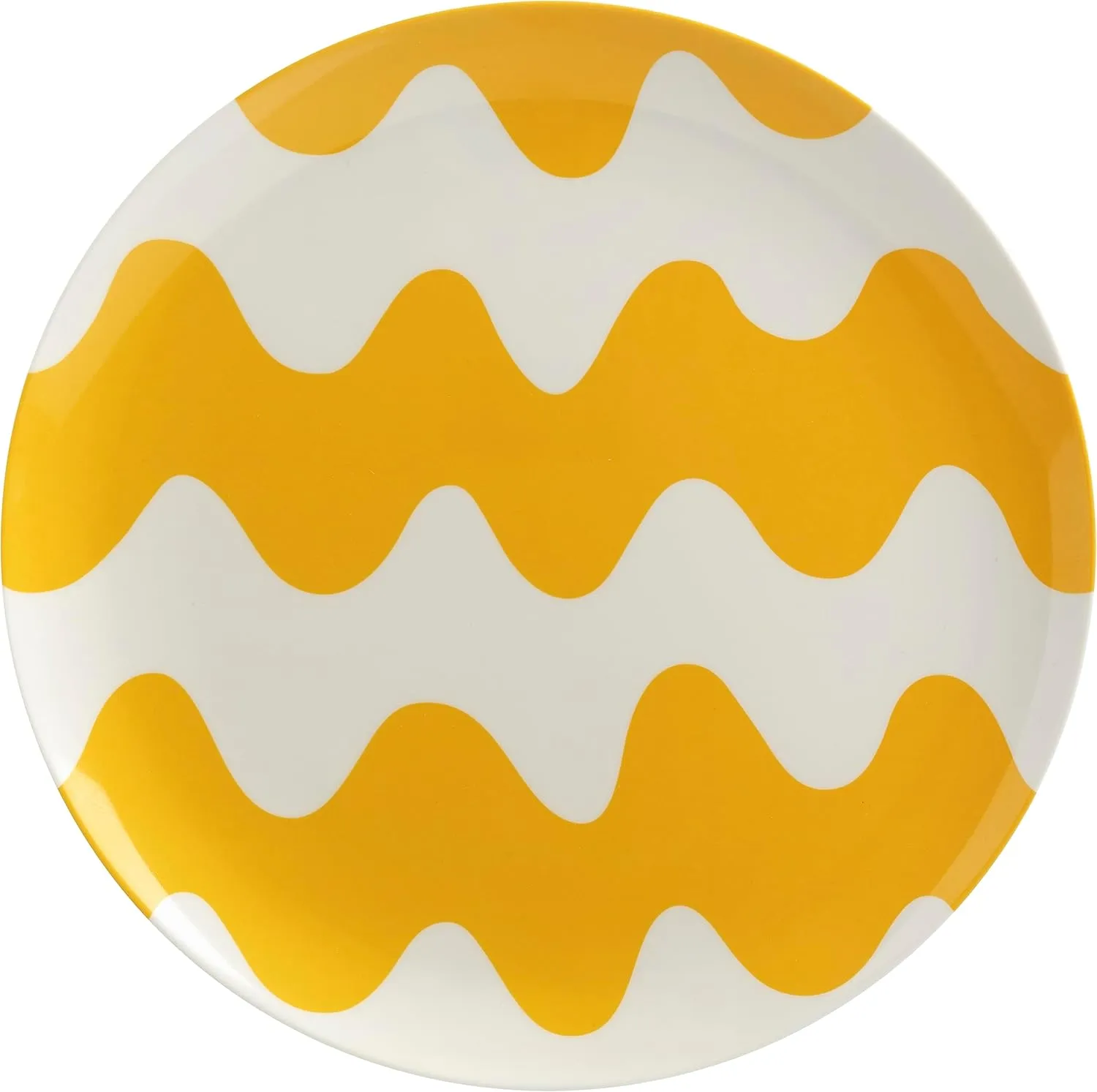 MARIMEKKO Lokki Salad Plate (Yellow) — Refine Your Kitchen Décor with Our Sky White & Yellow Dinnerware — 8.5” Designer Plate for Salad — Perfect Outdoor Melamine Dinnerware