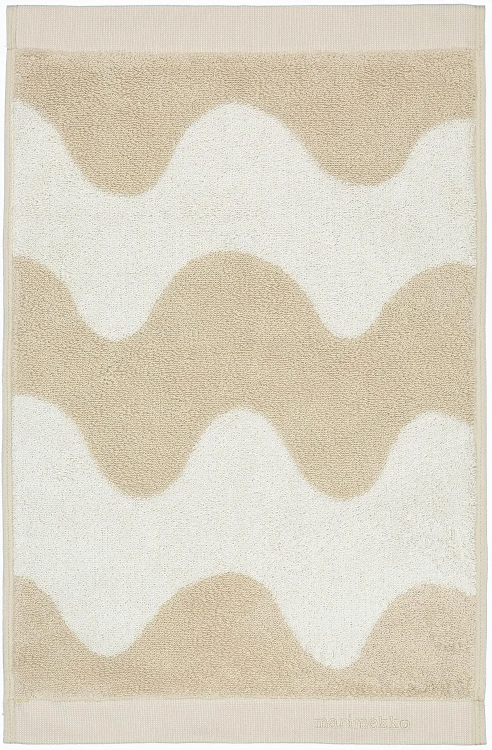 MARIMEKKO Lokki Terry Cotton Guest Towel (Beige) – Waves Patterned Guest Towels – 20 in x 12 in