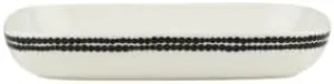 MARIMEKKO Oiva Siirtolapuutarha Black & White Serving Platter – Refine Your Kitchen Décor with Our Iconic White Stoneware – Stylish Serving Dishes for Entertaining (10 in x 7 in)