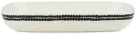 MARIMEKKO Oiva Siirtolapuutarha Black & White Serving Platter – Refine Your Kitchen Décor with Our Iconic White Stoneware – Stylish Serving Dishes for Entertaining (10 in x 7 in)
