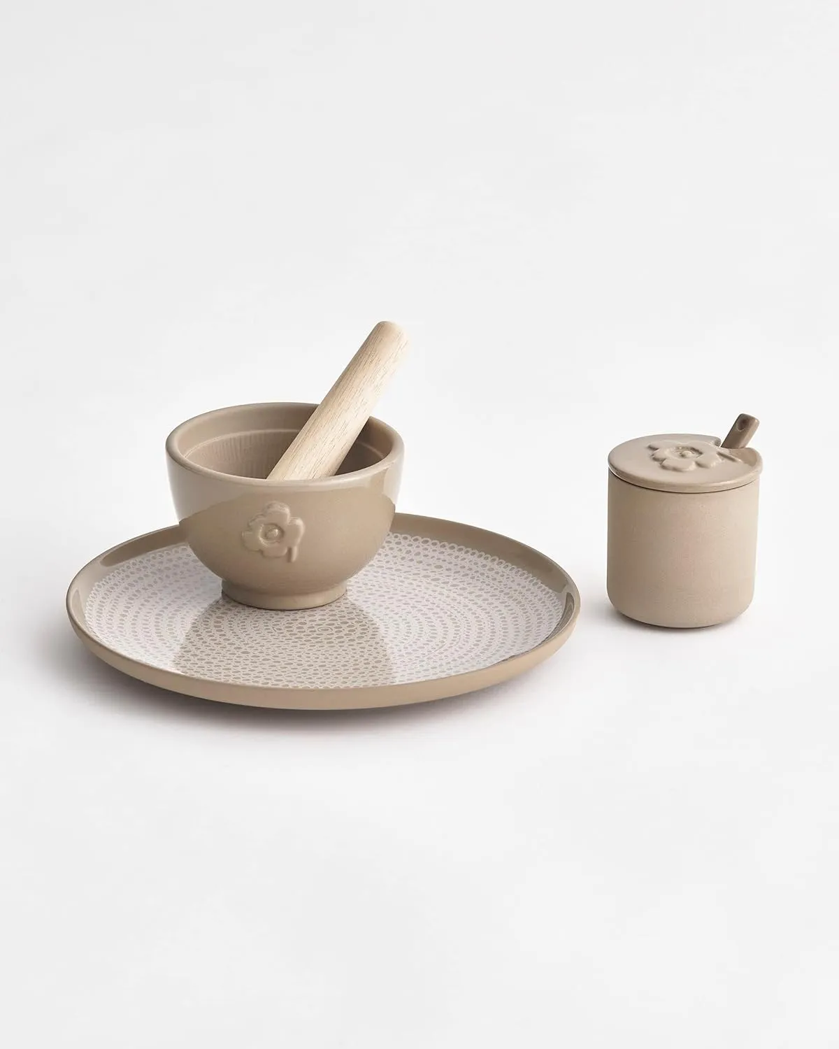 MARIMEKKO Oiva Siirtolapuutarha Dinner Plate — Refine Your Kitchen Décor with Our Iconic Beige & White Stoneware — Stylish White Porcelain Dinner Plates to Elevate Your Dining Experience (10 in)