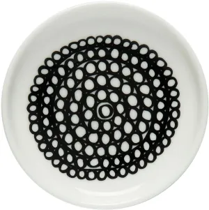 MARIMEKKO Oiva Siirtolapuutarha Small Plate – Refine Your Kitchen Décor with Our Iconic Black & White Stoneware – Stylish Dessert Plate to Elevate Your Dining Experience (8,5 cm)