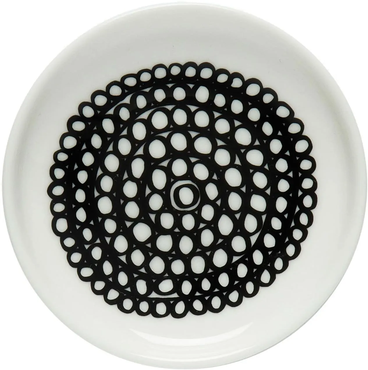 MARIMEKKO Oiva Siirtolapuutarha Small Plate – Refine Your Kitchen Décor with Our Iconic Black & White Stoneware – Stylish Dessert Plate to Elevate Your Dining Experience (8,5 cm)