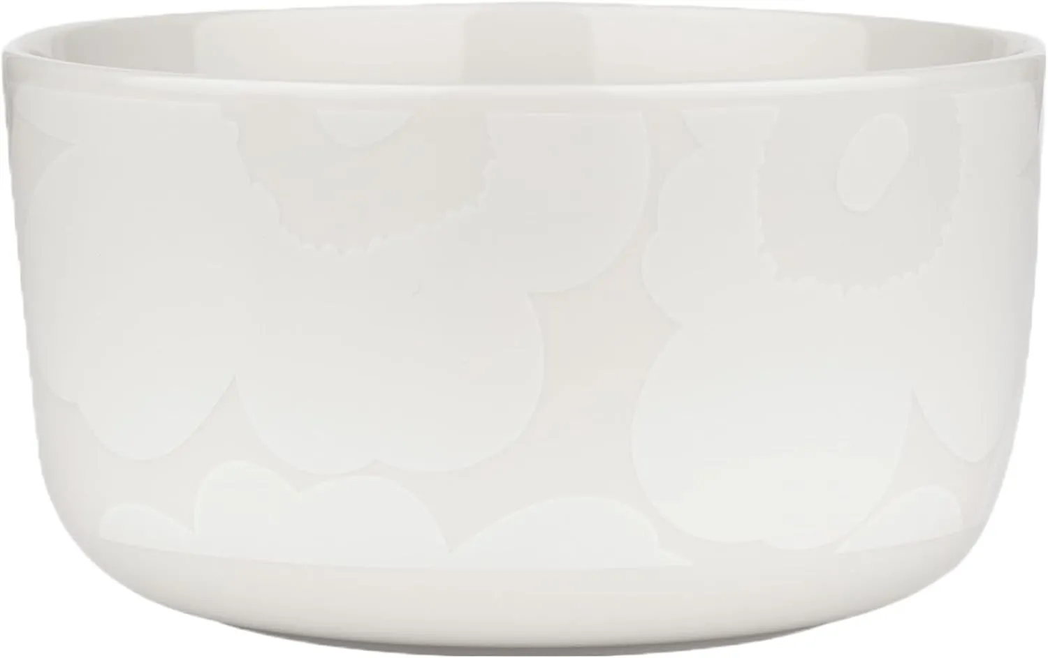 MARIMEKKO Oiva Unikko Medium Bowl — Refine Your Kitchen Décor with Our Iconic White Stoneware — Soup/Salad Serving Bowl — Dessert Bowls to Elevate Your Dining Experience (17.6 Oz)