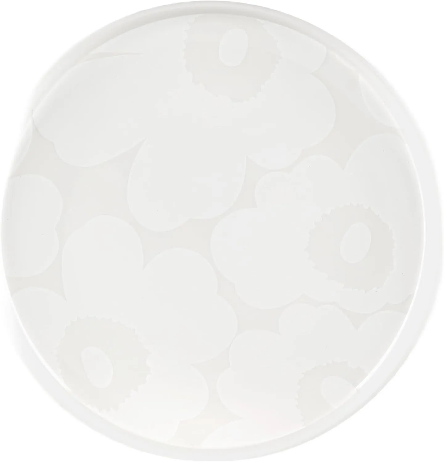 MARIMEKKO Oiva Unikko Stoneware Salad Plate — Refine Your Kitchen Décor with Our Iconic White Stoneware — Stylish Porcelain Salad Plates (8”)