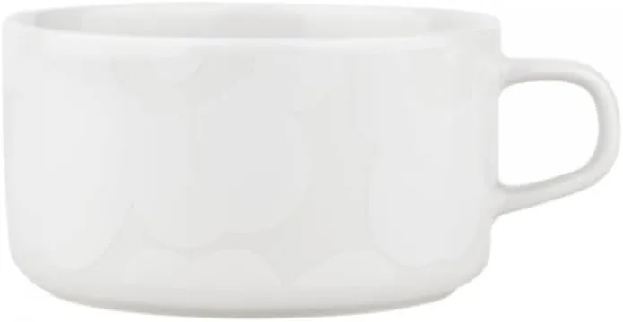 MARIMEKKO Oiva Unikko Tea Cup – Refine Your Kitchen Décor with Our Iconic White Stoneware – Stylish Porcelain Tea Cups to Elevate Your Drinking Experience (8.5 oz)
