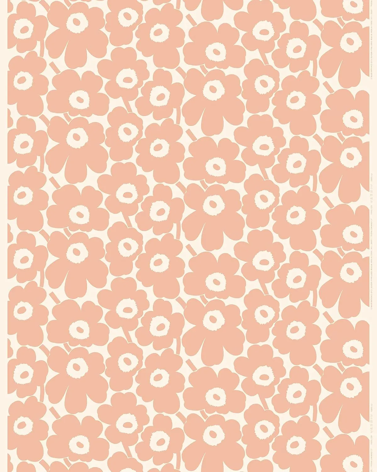 MARIMEKKO Pieni Unikko Terry Cotton Bathrobe (Powder Pink) – Floral Patterned Bathrobe – 46 in x 23 in (L/XL)