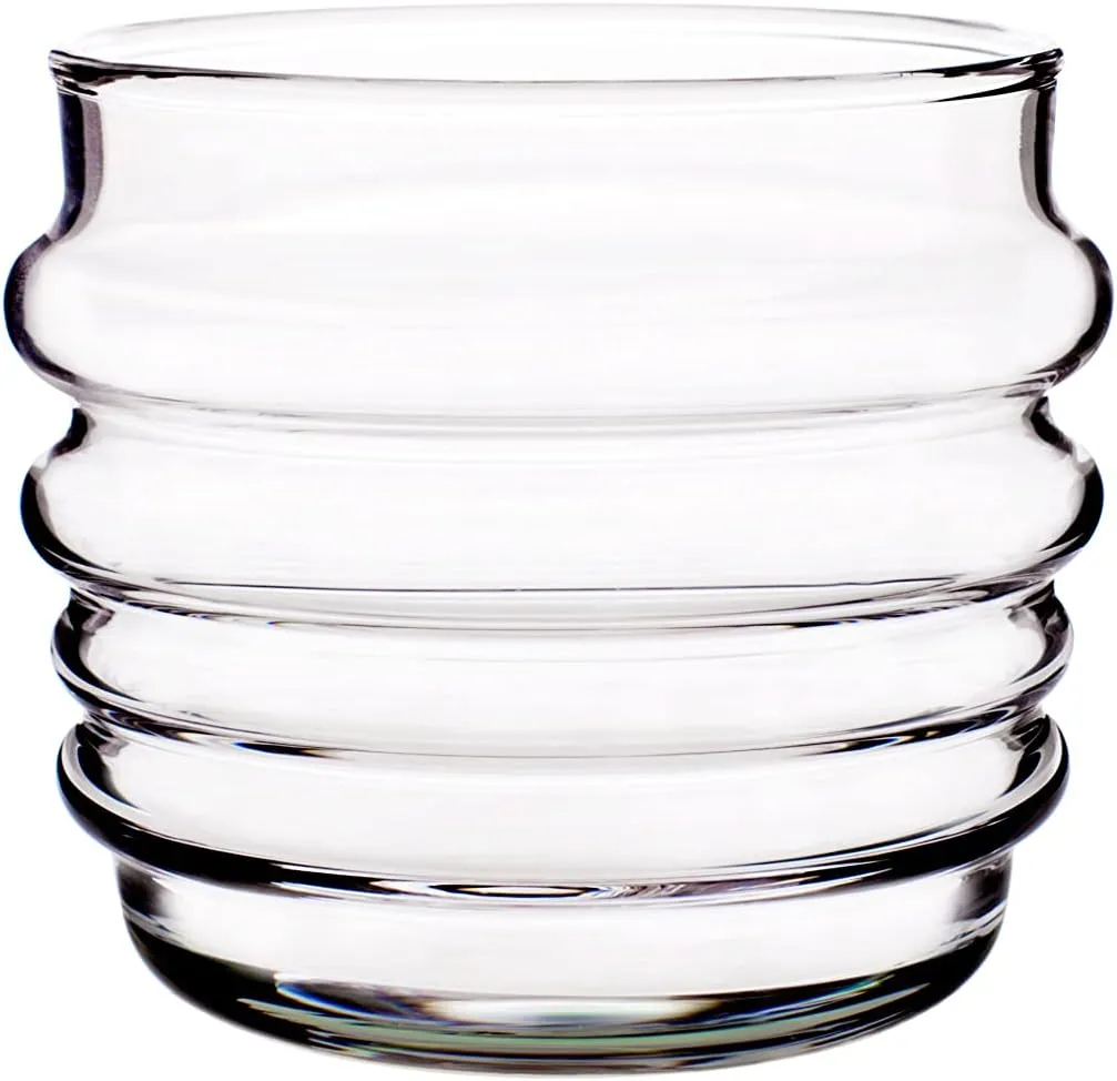 MARIMEKKO Sukat Makkaralla Glass Tumblers — Refine Your Kitchen Décor with Our Iconic Clear Glassware — Stylish & Mouth-Blown Drinking Glasses Set of 2 (7 oz)