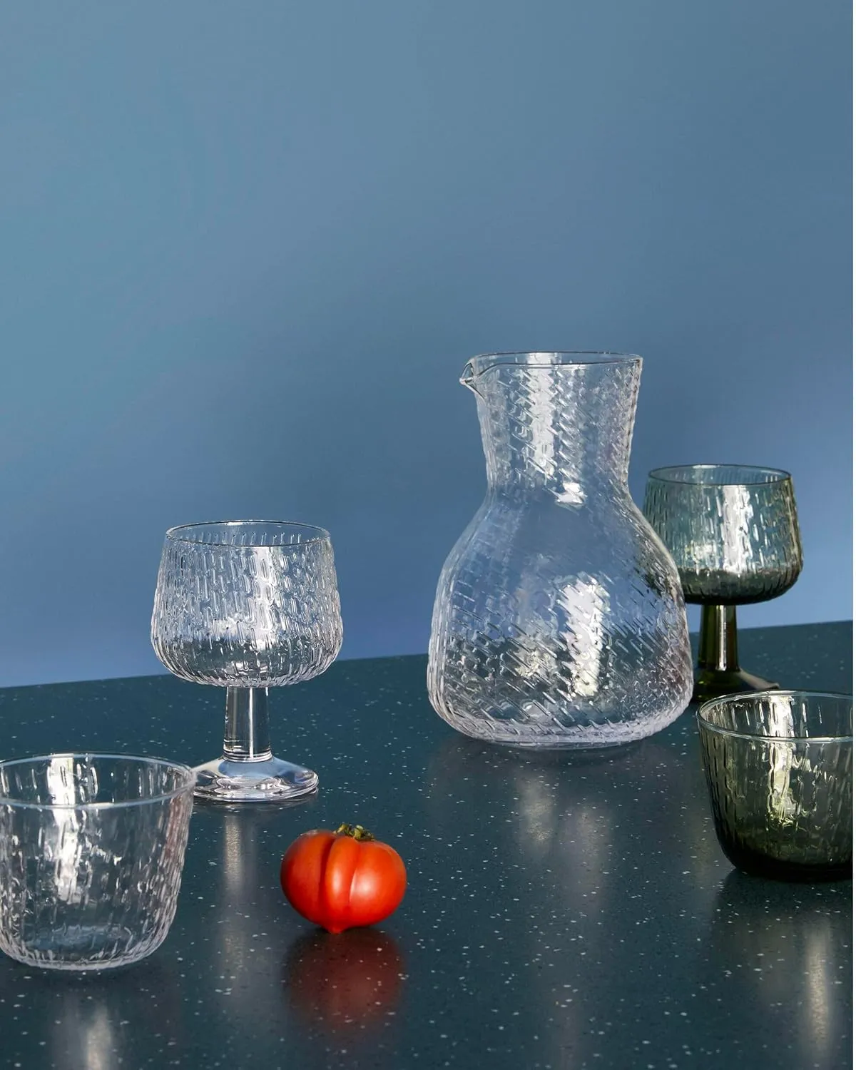 MARIMEKKO Syksy Glass Tumblers — Refine Your Kitchen Décor with Our Iconic Glassware — Stylish & Mouth-Blown Drinking Glasses Set of 2 (7 oz - 3.3” Diameter)