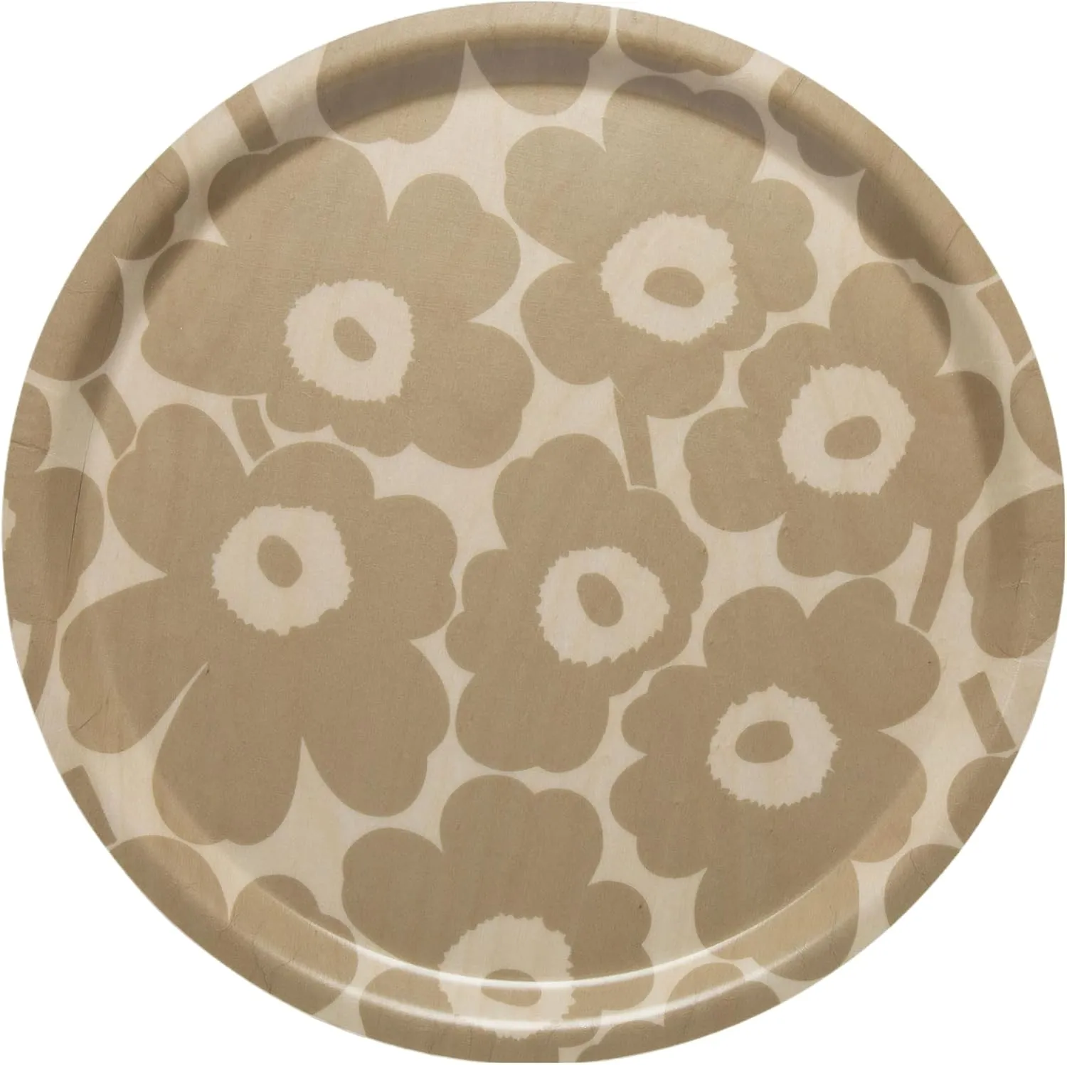 MARIMEKKO Unikko Birch Serving Tray — Refine Your Kitchen Décor with Our Iconic Floral Dinnerware — Stylish Outdoor Medium Serving Tray to Elevate Your Dining Experience (12 in Diameter)