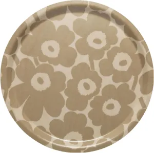 MARIMEKKO Unikko Birch Serving Tray — Refine Your Kitchen Décor with Our Iconic Floral Dinnerware — Stylish Outdoor Medium Serving Tray to Elevate Your Dining Experience (12 in Diameter)